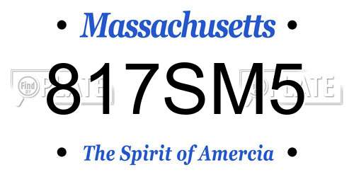 817SM5 Massachusetts License Plate