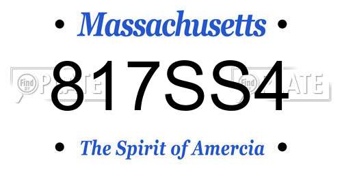817SS4 Massachusetts License Plate