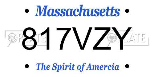 817VZY Massachusetts License Plate