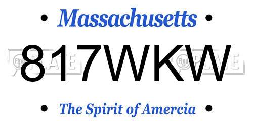 817WKW Massachusetts License Plate