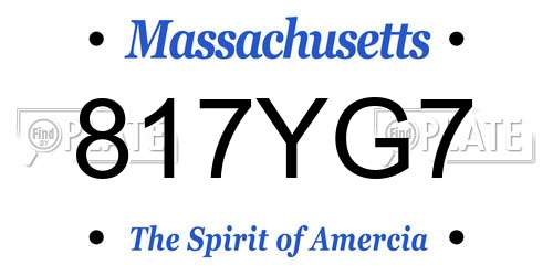 817YG7 Massachusetts License Plate