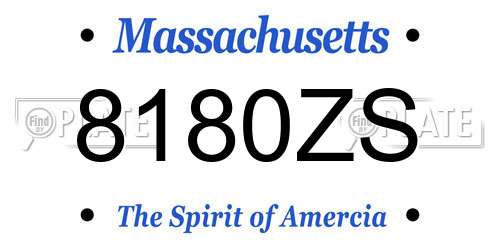 8180ZS Massachusetts License Plate