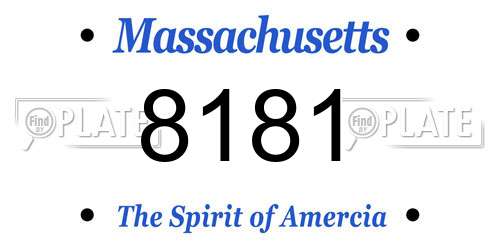8181 Massachusetts License Plate