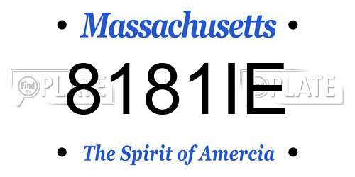 8181IE Massachusetts License Plate