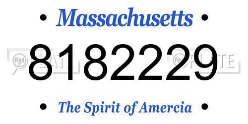 8182229 Massachusetts License Plate