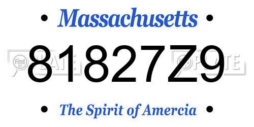 81827Z9 Massachusetts License Plate