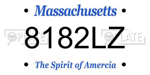 8182LZ Massachusetts License Plate