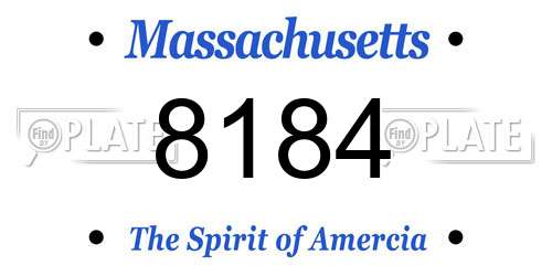 8184 Massachusetts License Plate
