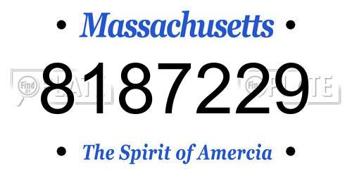 8187229 Massachusetts License Plate