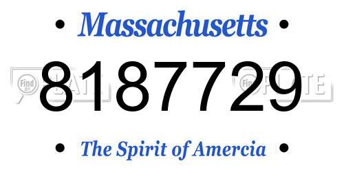 8187729 Massachusetts License Plate