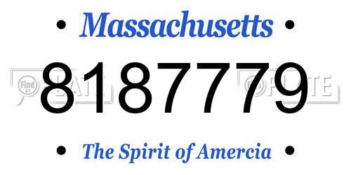 8187779 Massachusetts License Plate