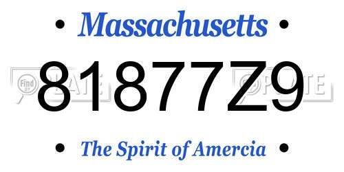 81877Z9 Massachusetts License Plate