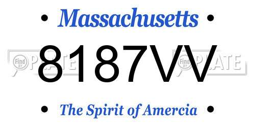 8187VV Massachusetts License Plate