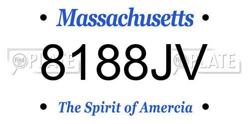 8188JV Massachusetts License Plate