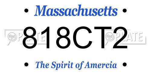 818CT2 Massachusetts License Plate