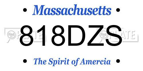 818DZS Massachusetts License Plate