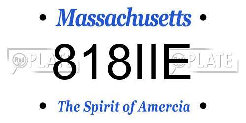 818IIE Massachusetts License Plate