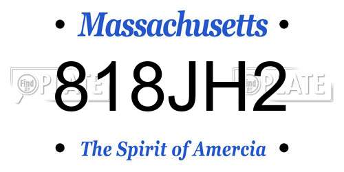818JH2 Massachusetts License Plate