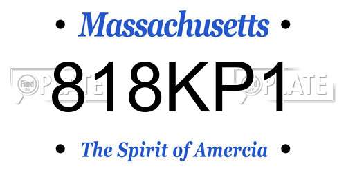 818KP1 Massachusetts License Plate