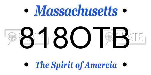 818OTB Massachusetts License Plate