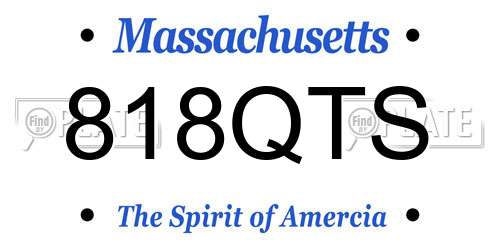 818QTS Massachusetts License Plate