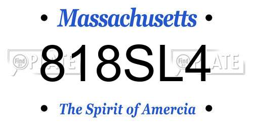 818SL4 Massachusetts License Plate