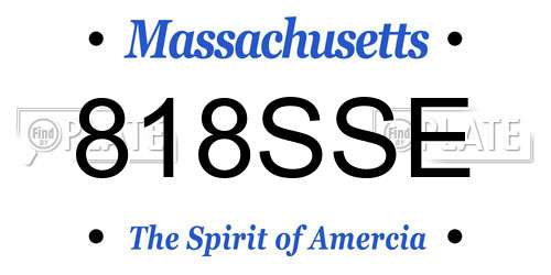 818SSE Massachusetts License Plate