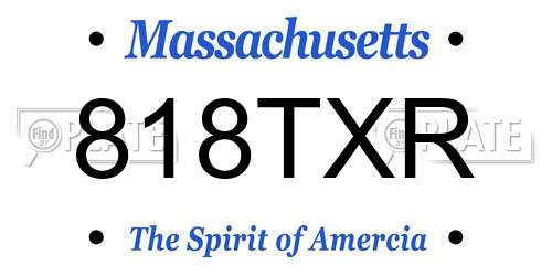 818TXR Massachusetts License Plate