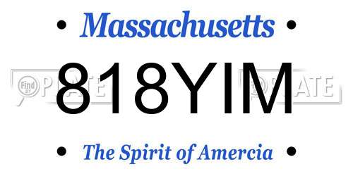 818YIM Massachusetts License Plate