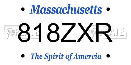 818ZXR Massachusetts License Plate