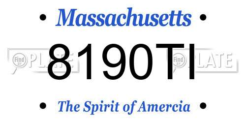 8190TI Massachusetts License Plate