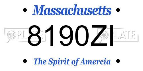 8190ZI Massachusetts License Plate