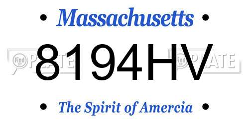 8194HV Massachusetts License Plate