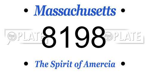 8198 Massachusetts License Plate