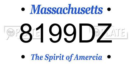 8199DZ Massachusetts License Plate