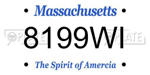 8199WI Massachusetts License Plate