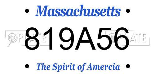 819A56 Massachusetts License Plate