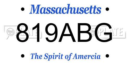 819ABG Massachusetts License Plate