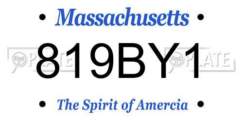 819BY1 Massachusetts License Plate