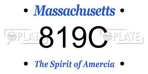 819C Massachusetts License Plate