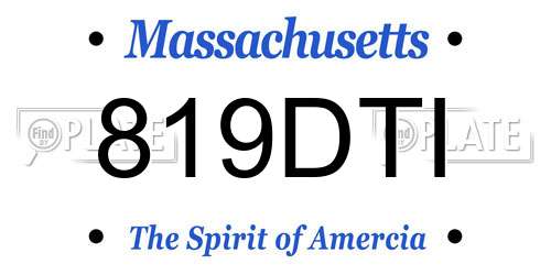 819DTI Massachusetts License Plate