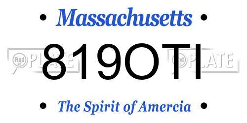 819OTI Massachusetts License Plate