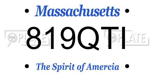 819QTI Massachusetts License Plate