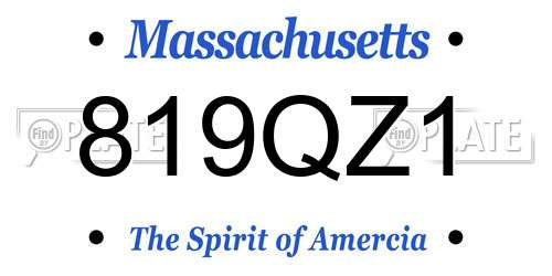 819QZ1 Massachusetts License Plate