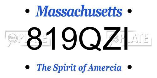 819QZI Massachusetts License Plate