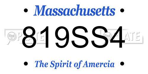819SS4 Massachusetts License Plate