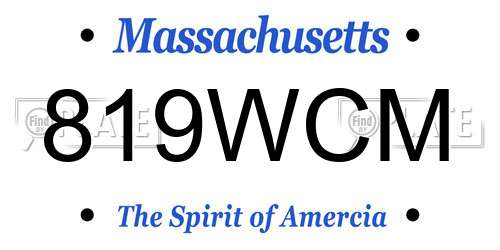 819WCM Massachusetts License Plate