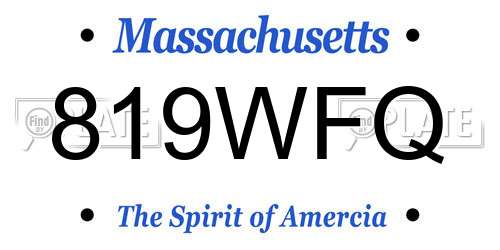 819WFQ Massachusetts License Plate