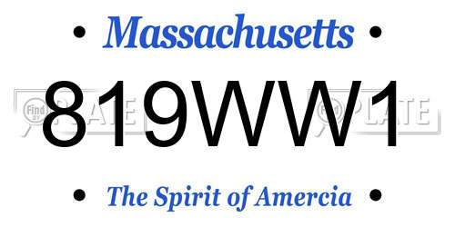 819WW1 Massachusetts License Plate