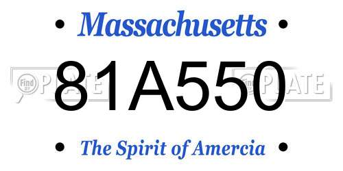 81A550 Massachusetts License Plate